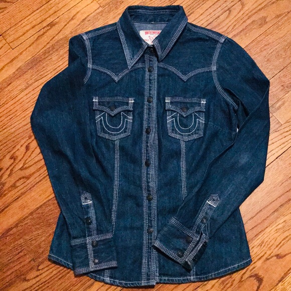 TRUE RELIGION DEMIN BUTTON DOWN - Picture 1 of 5